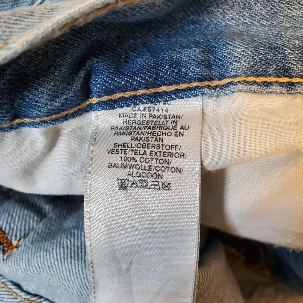 True Religion Brand Mens Jeans Ricky Relaxed Straight Leg SZ 34 Blue Distressed